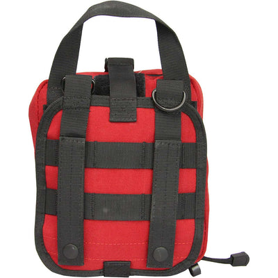 Home Defense Trauma Kit by rescue essentials in red pouch back side view