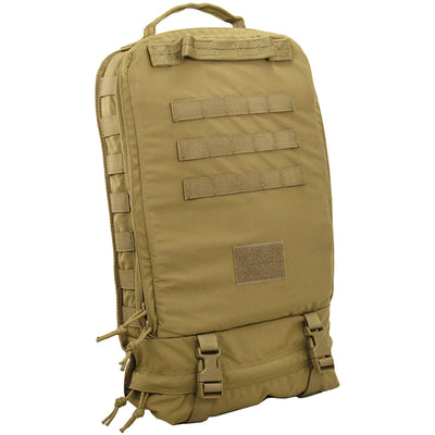 M-9 Assault Medical Backpack, Coyote front view.