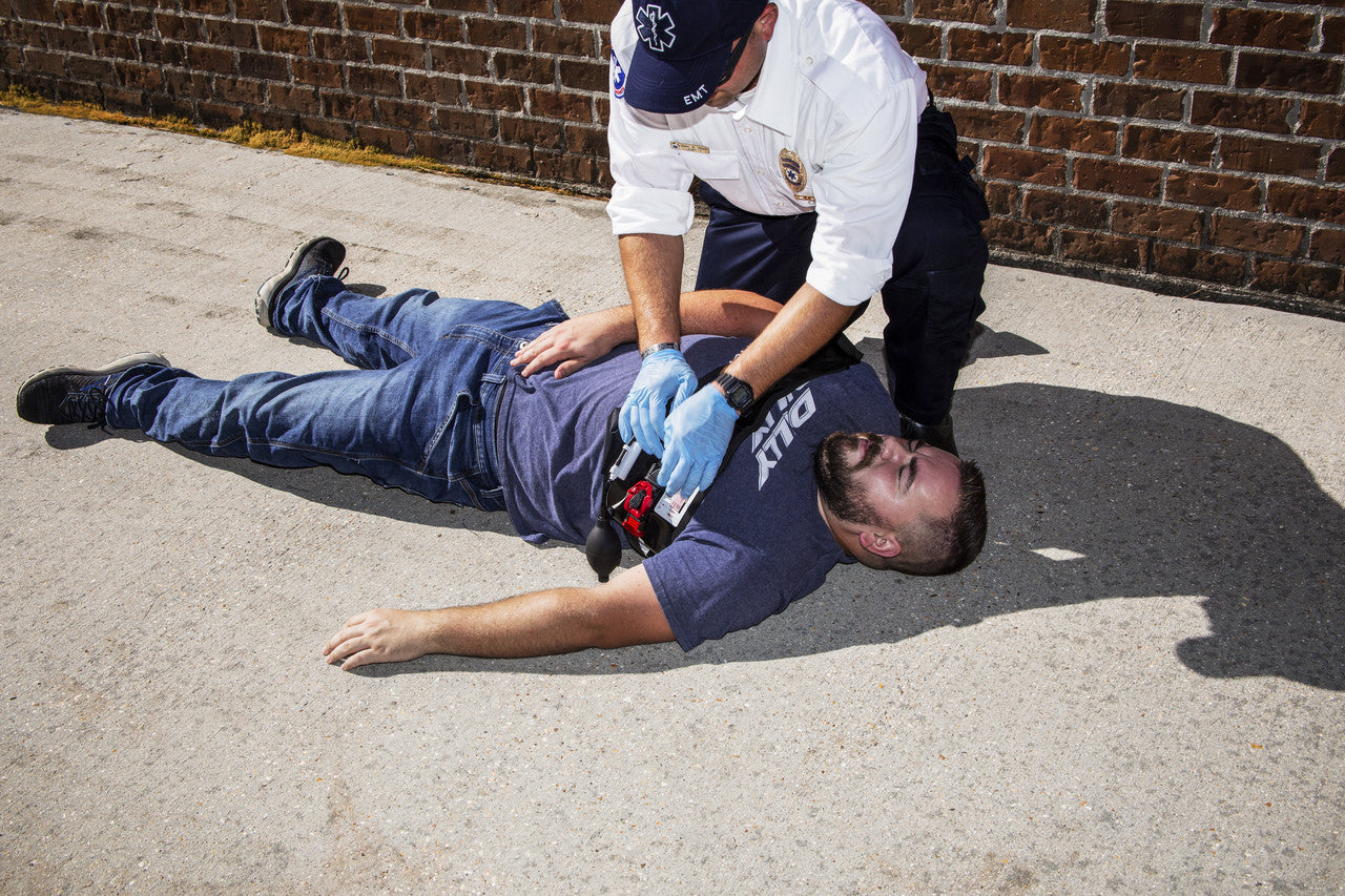 AAJTS - Abdominal Aortic & Junctional Tourniquet, In use