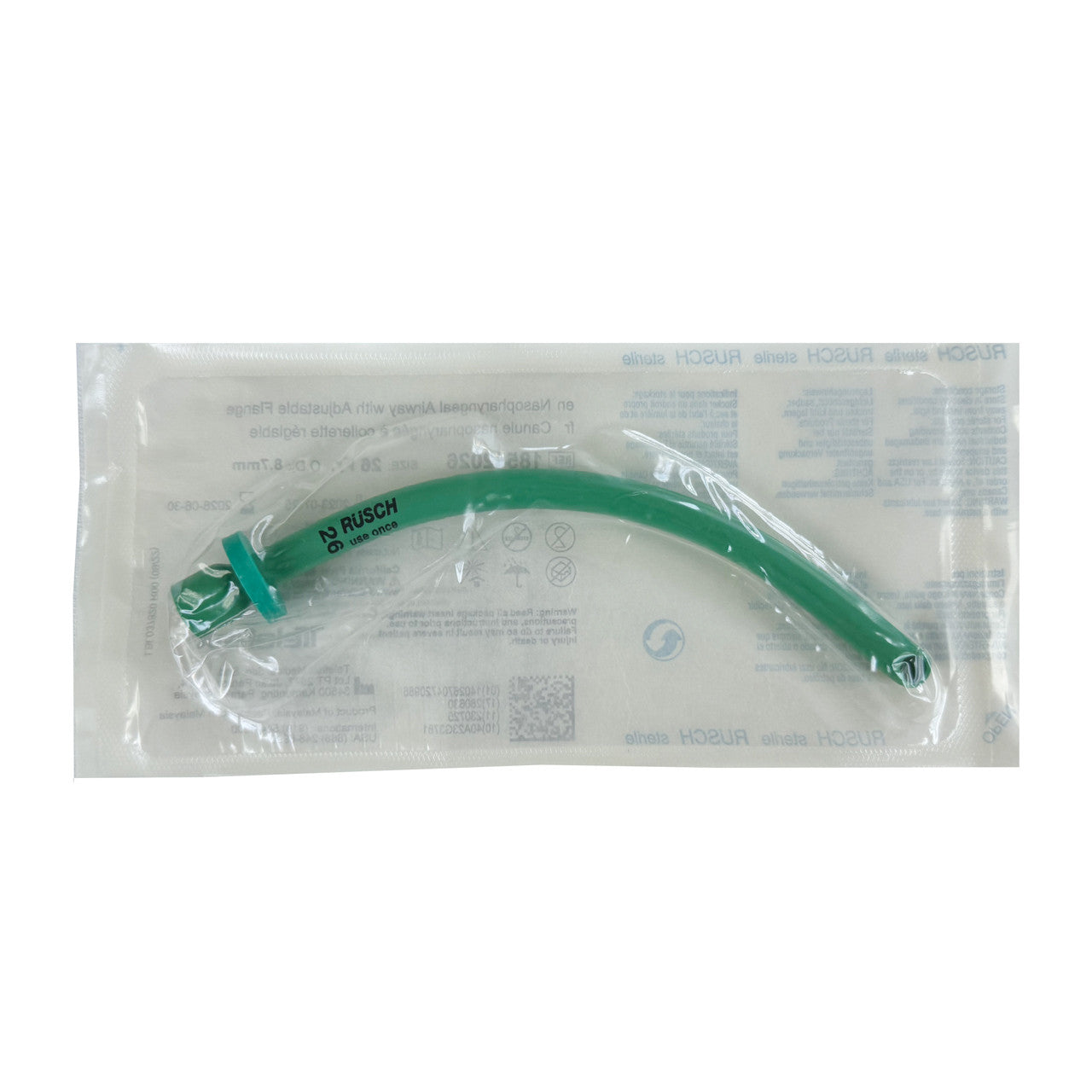 Rusch® Latex-Free Robertazzi Nasopharyngeal Airway w/ Lube, packaged