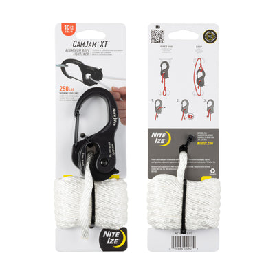 CamJam® XT™ Aluminum Rope Tightener, Reg with rope - packaged 