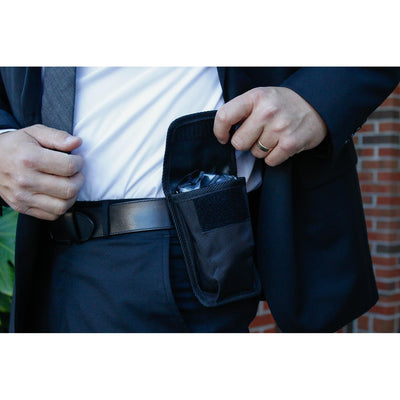 Patrol Officer's Pocket Trauma Kit shown on belt