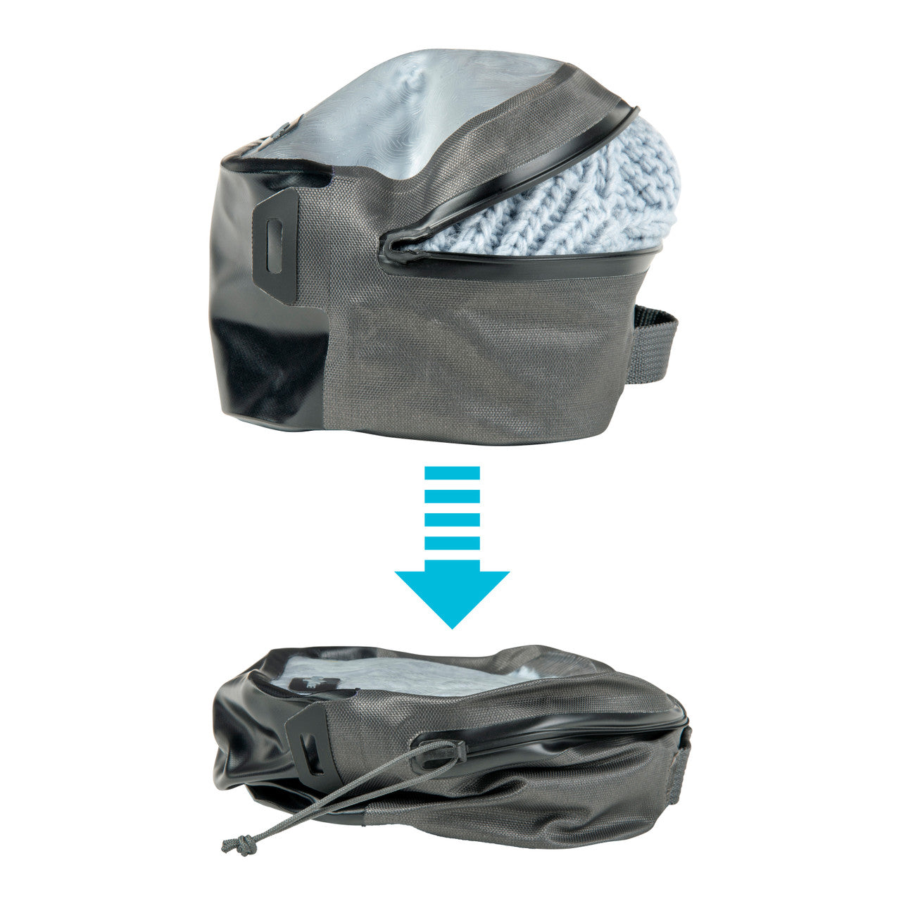 RunOff® Waterproof Packing Cube, showing it's collapsible 