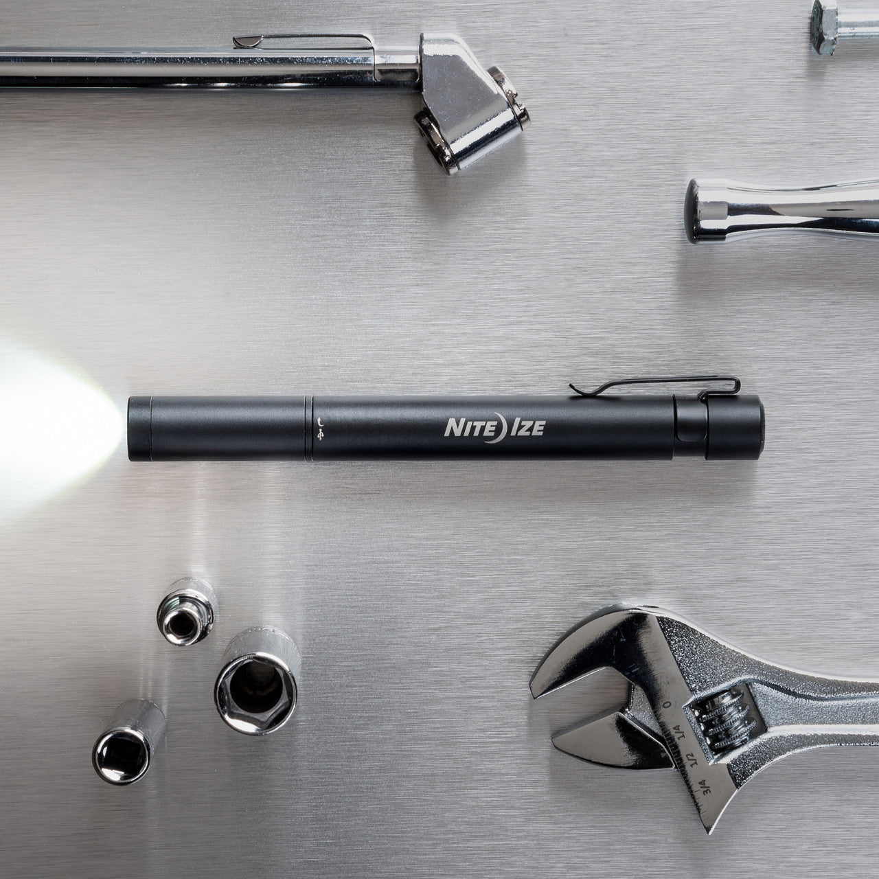Radiant® Rechargeable Pen Light, turned on
