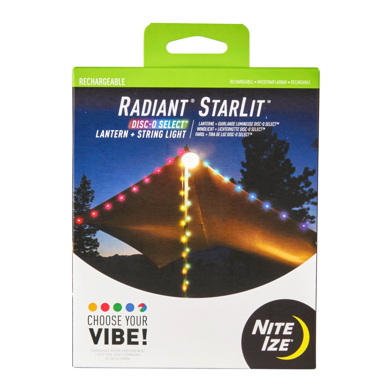 Radiant® StarLit™ Rechargeable Lantern + String Light - Disc-O