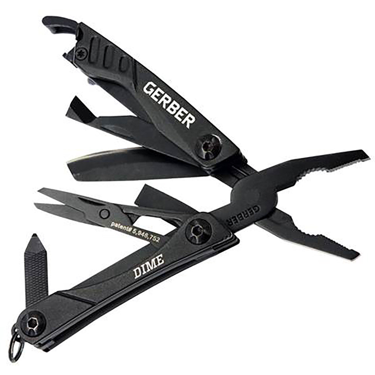  Gerber Dime Micro Tool, Black , Open view.