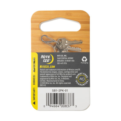 S-Biner® Stainless Steel Dual Carabiner #1, 2 pack (packaged back)