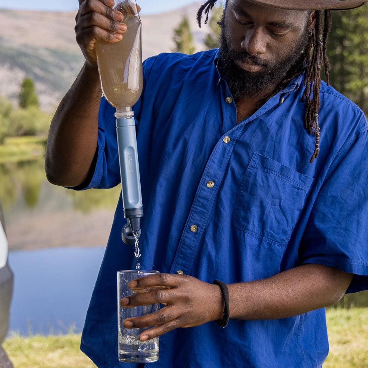 LifeStraw Peak Series Water Filter Straw, Mountain Blue