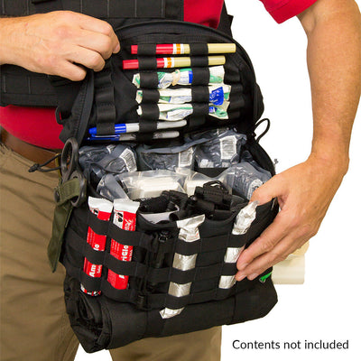 TACOPS™ Tactical EMS (TEMS) Bag fully loaded open with supplies