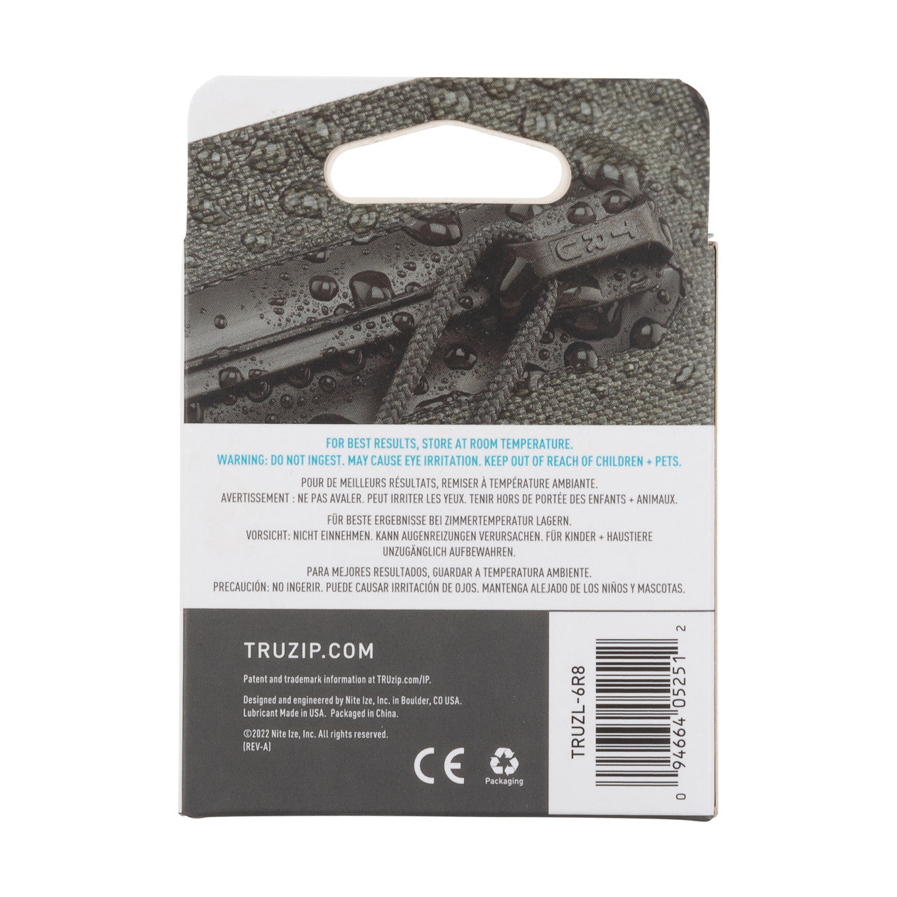 TRU® Zip High Performance Lubricant Wipes, back packaged