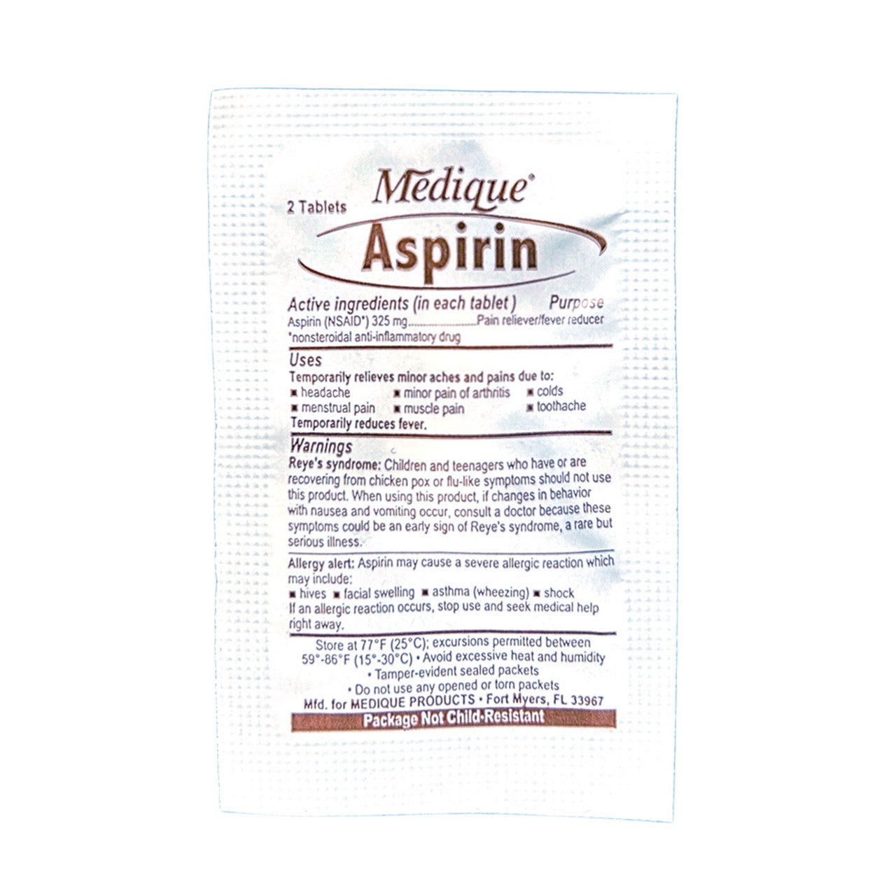 Medications Unit Dose Pack (Ibuprofen, Acetaminophen, Aspirin, Loperamide, Diphenhydramine, & Calcium Carbonate)