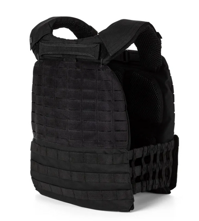 Tactical TacTec Plate Carrier -Black, Front angled view
