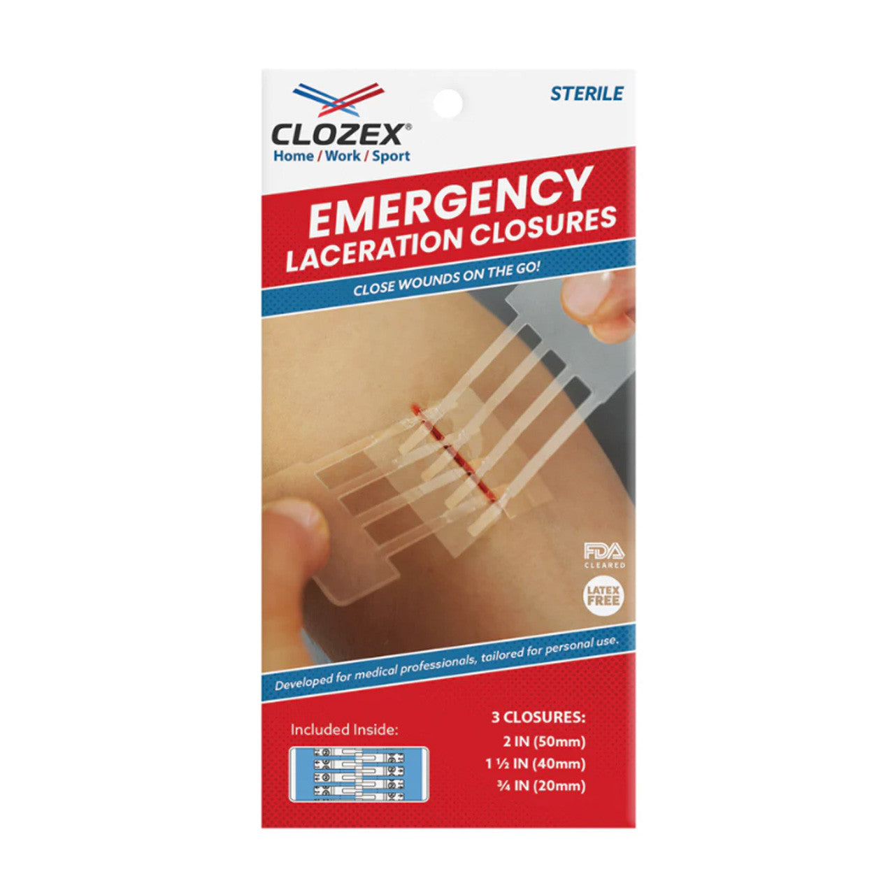 Emergency Laceration Closures, Variety 3 Pack (20/30/40mm or 20/40/50mm)