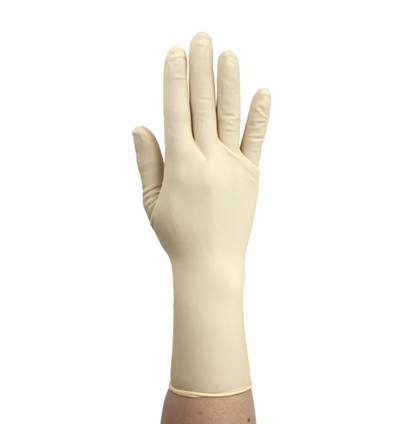 Powder-Free Latex Surgical Gloves on hand back side