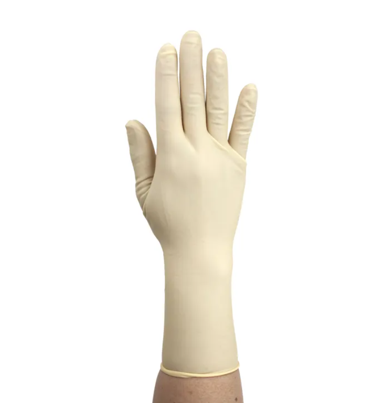 Powder-Free Latex Surgical Gloves on hand back side