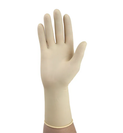 Powder-Free Latex Surgical Gloves on hand palm side