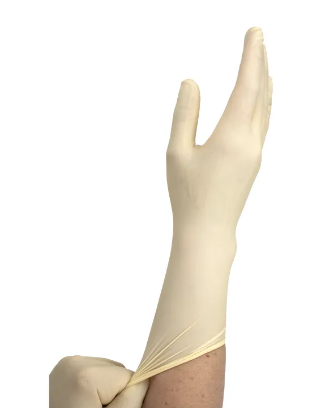 Powder-Free Latex Surgical Gloves being put on