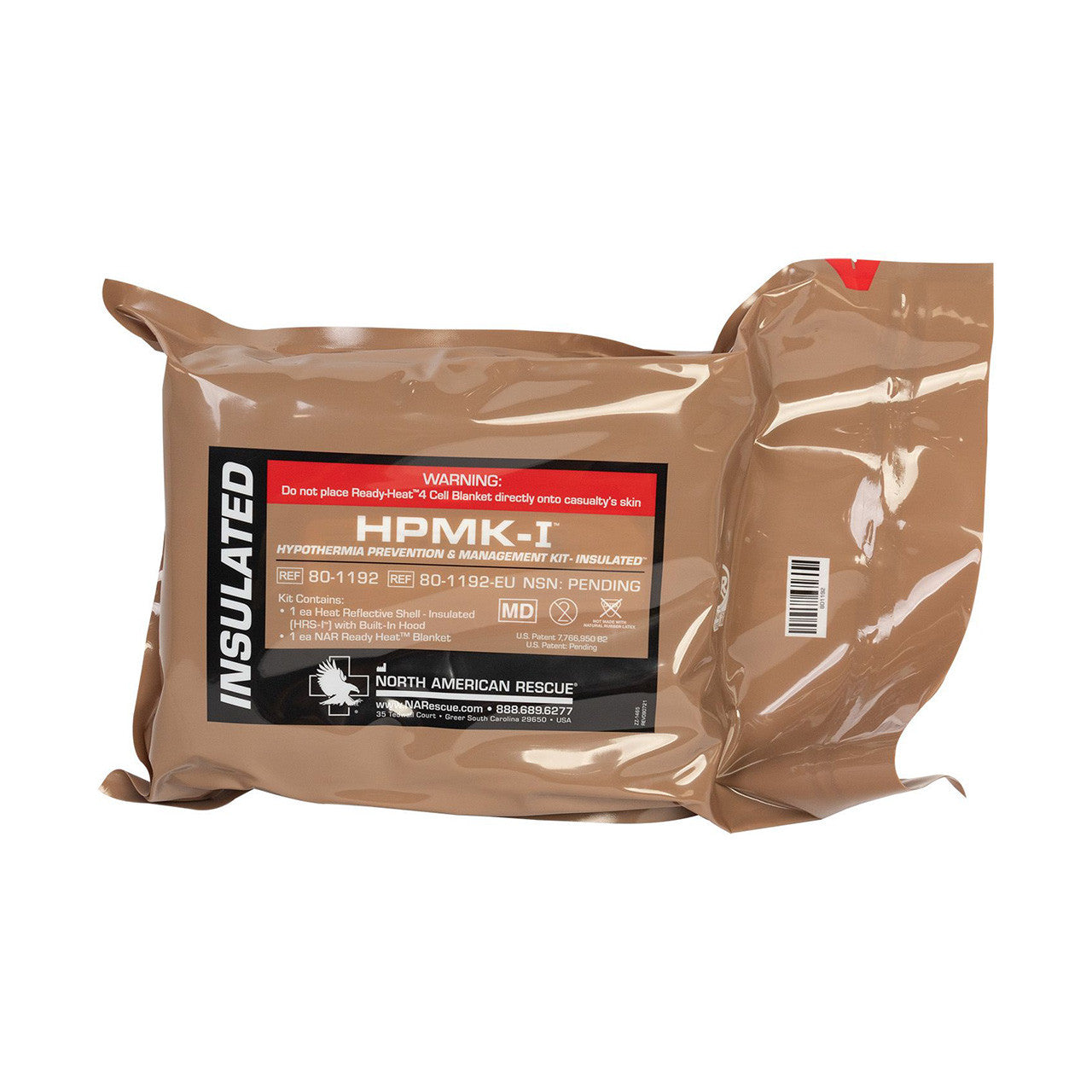 Insulated Hypothermia Prevention & Management Kit, front of packaging