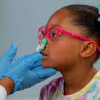 NasaClip N2 Nosebleed Treatment, in use on child