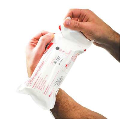 6" Israeli Emergency Bandage, being opened