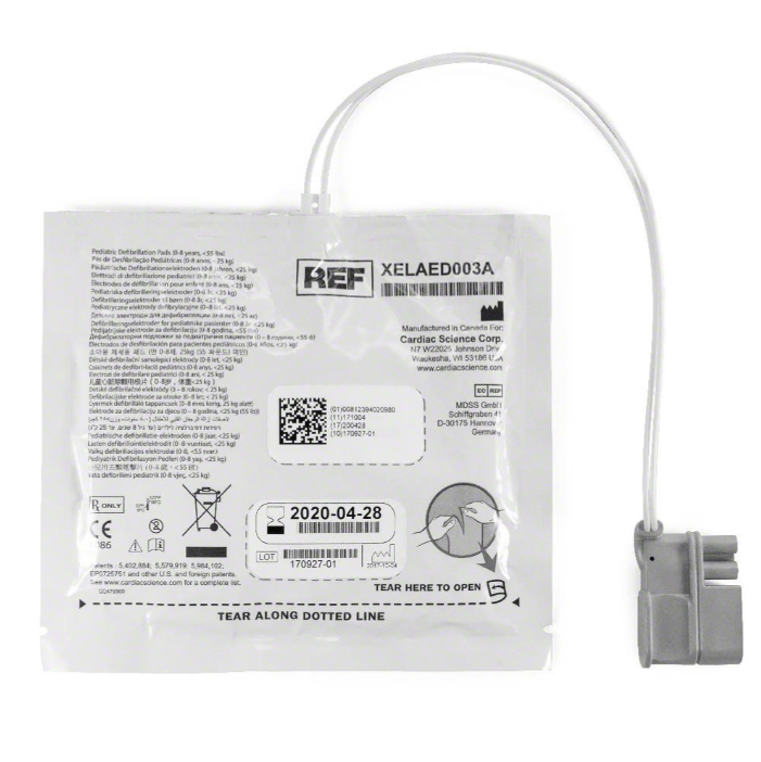 Powerheart G5 Pediatric Intellisense Defibrillation Electrode Pads - Back