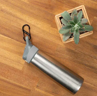 S-Biner® Stainless Steel Dual Carabiner #1, in use on water bottle 